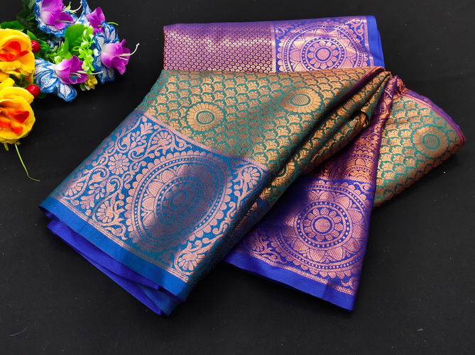 Kanjivaram 02 Fancy Wear Designer Wholesale Non Catalog Saree Catalog
